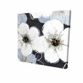 Begin Home Decor 16 x 16 in. White Flowers with Leaves Outlines-Print on Canvas 2080-1616-FL10